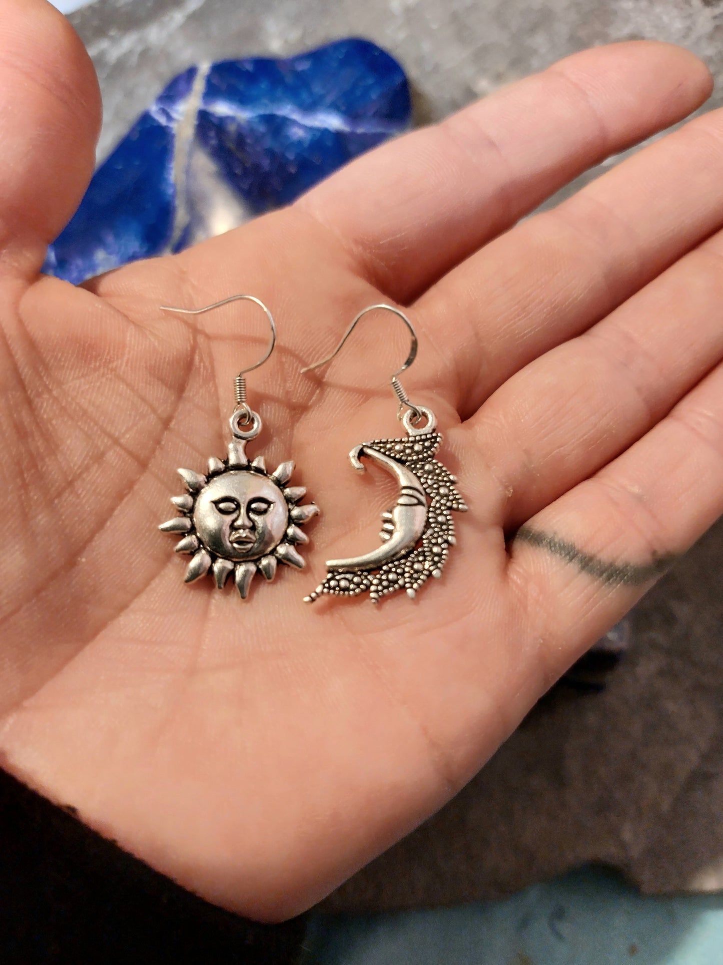 Sun & Moon mismatched Charm earrings