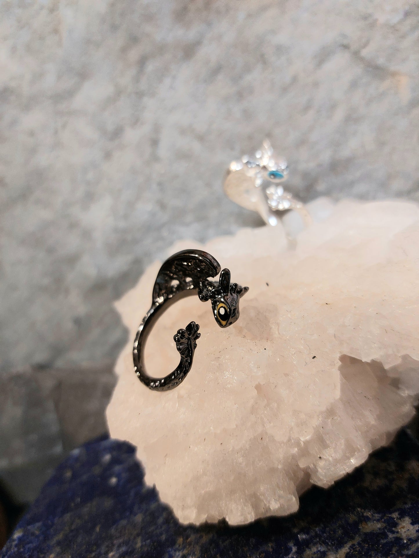 Dragon Ring, Toothless, Light Fury, adjustable, one size, open ring, fantasy