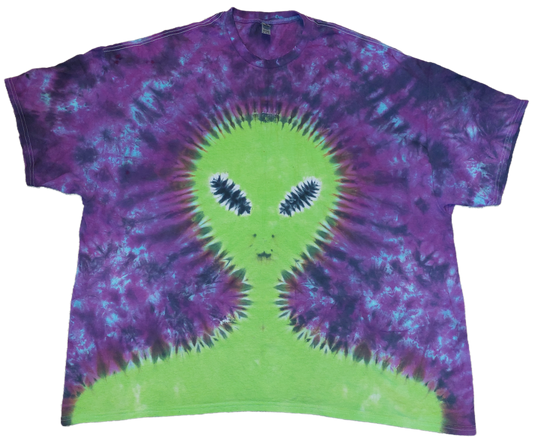 Alien Portrait Tie Dye Purple T shirt UNISEX S-5XL