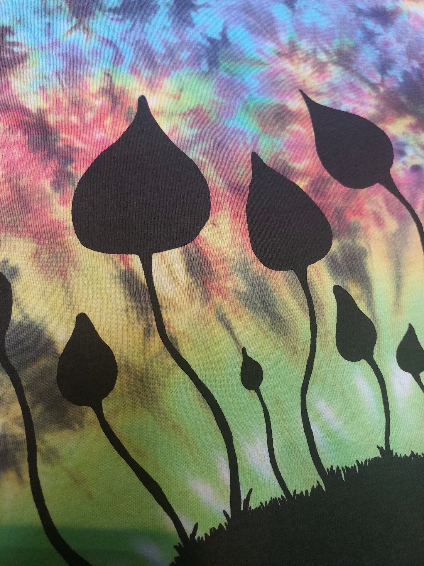 Tie Dye magic mushroom T shirt handprinted print UNISEX S-5XL