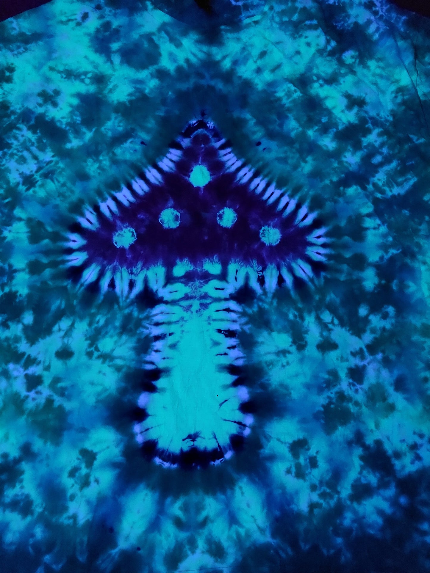 UV Reactive Magic Mushroom Tie Dye Rave T Shirt sizes S-5XL