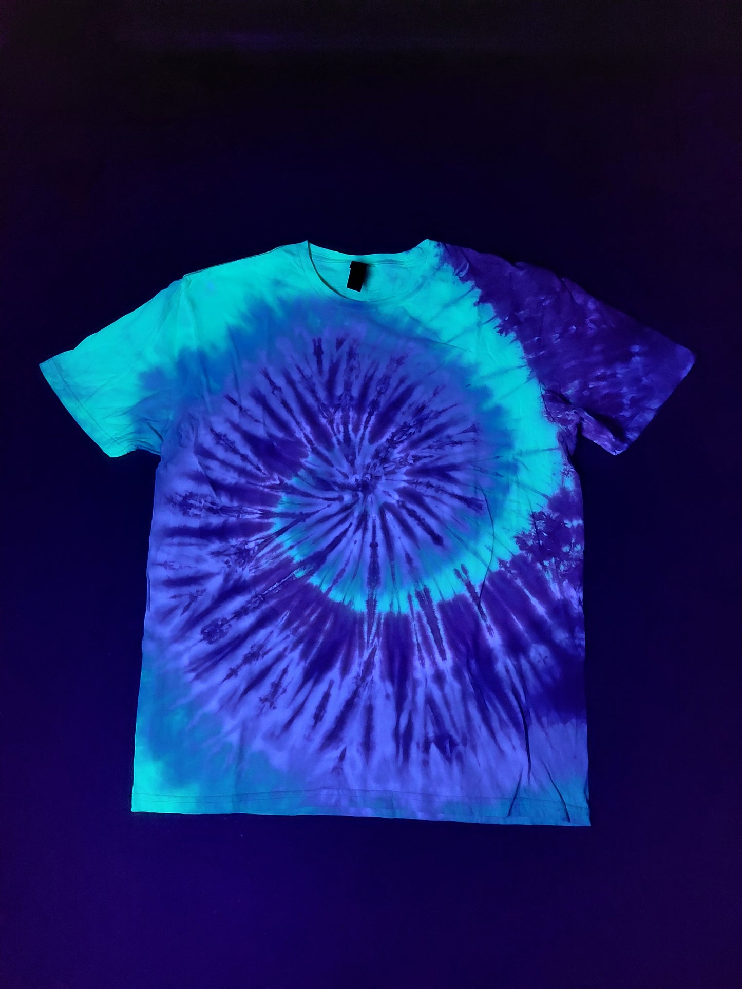 UV Reactive Spiral Tie Dye Rave T Shirt sizes S-5XL