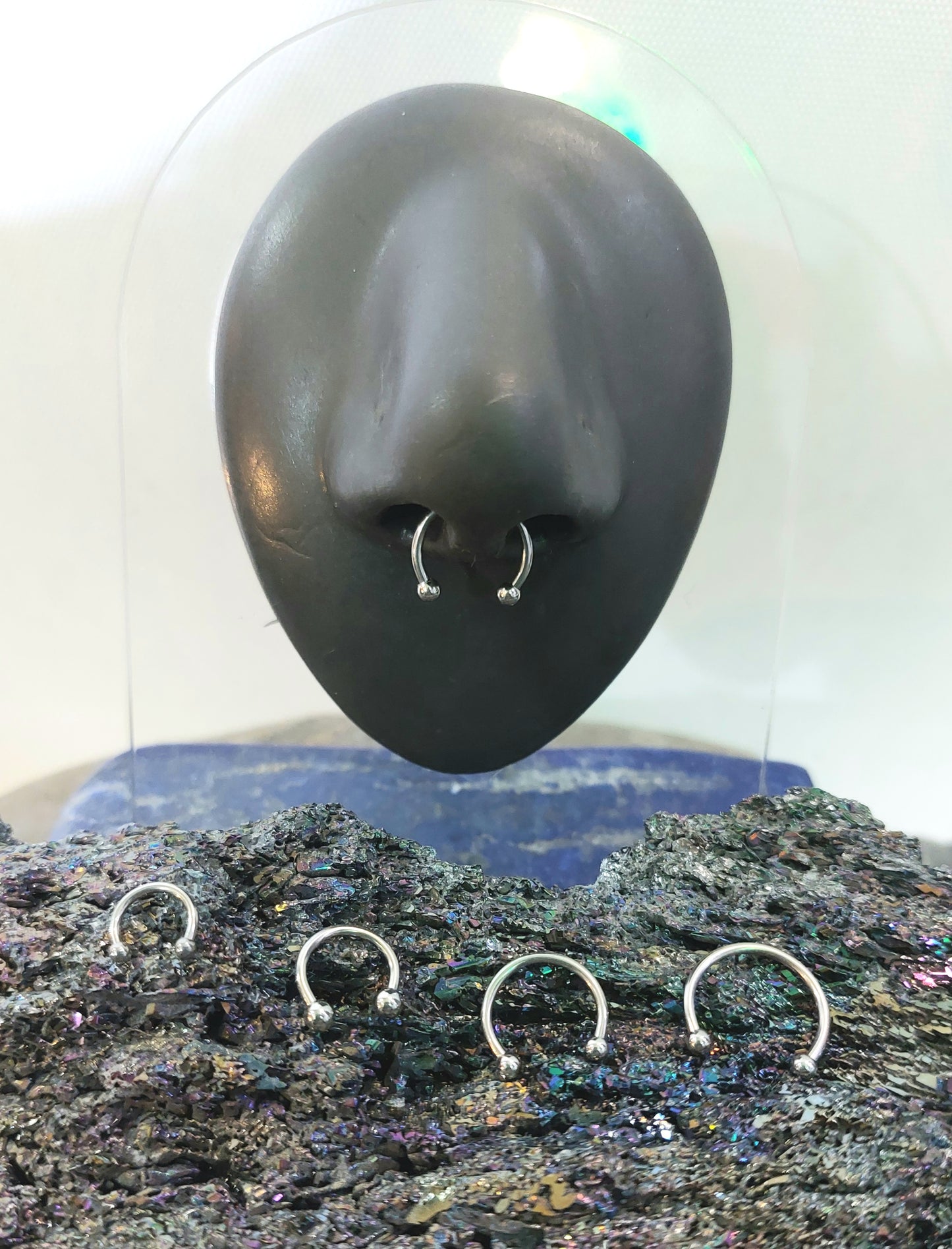 Circular Barbell Horseshoe Steel piercing ring 1.2mm various sizes