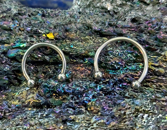 Circular Barbell Horseshoe Steel piercing ring 1.2mm various sizes
