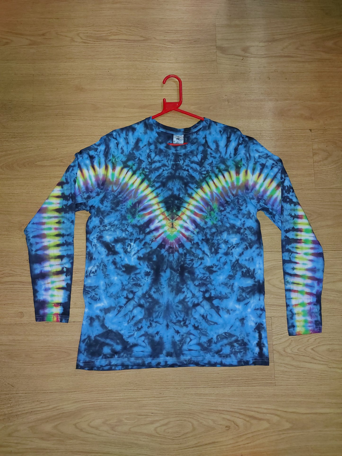 Tie Dye rainbow V long sleeve T shirt UNISEX S-4XL