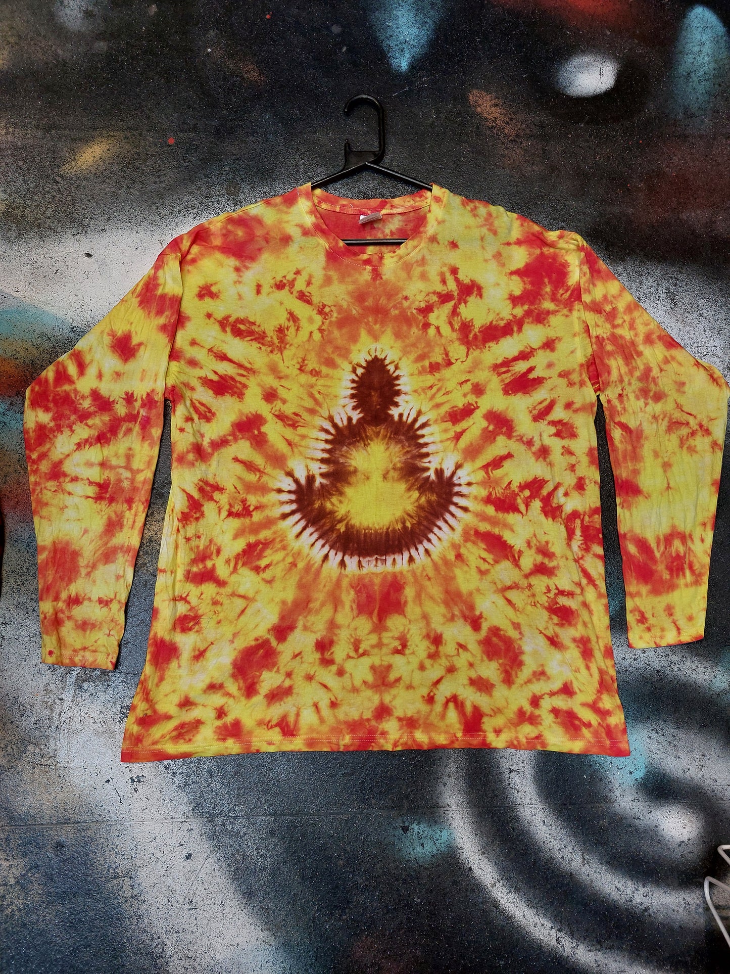 Tie Dye Buddha chakra long sleeve T shirt Orange