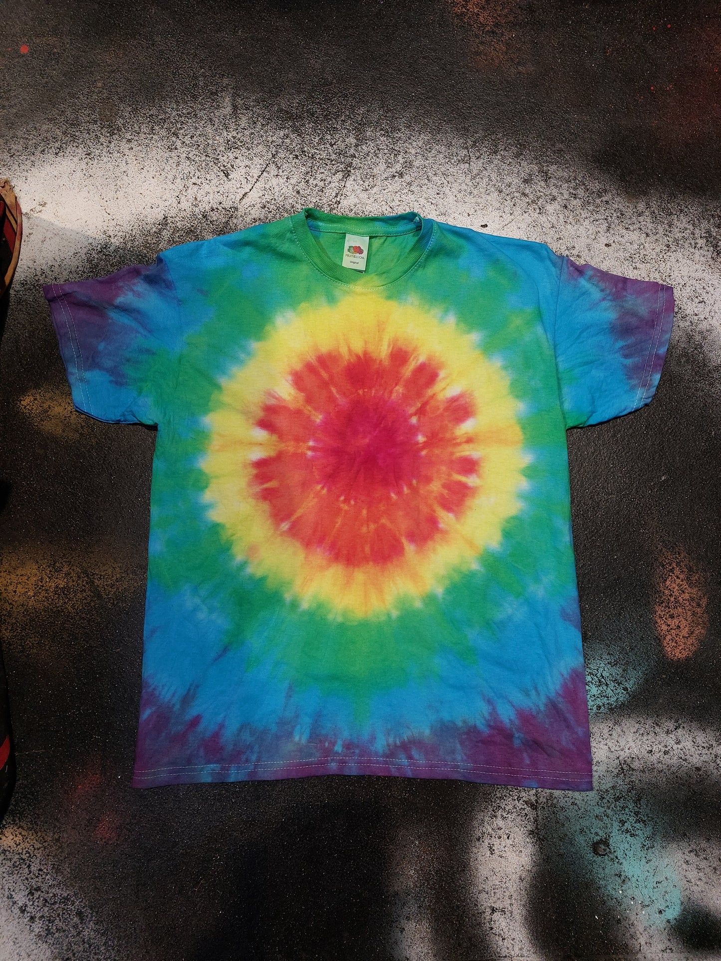 Festival Kid's rainbow blue Tie Dye T shirt Hippy Children's Age 1-13
