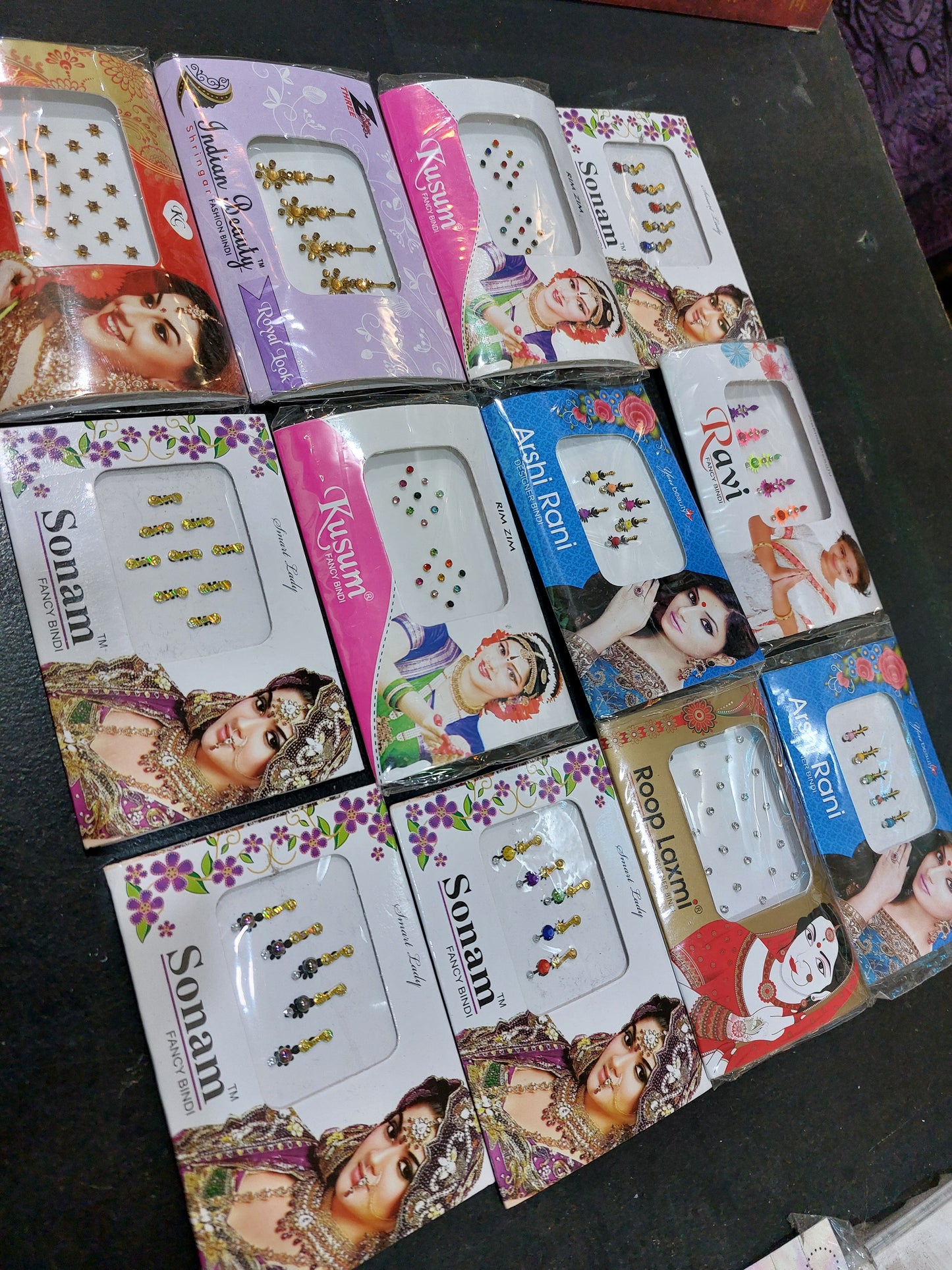 Bindi pack mixed colour style self stick festival party rave India Bridal