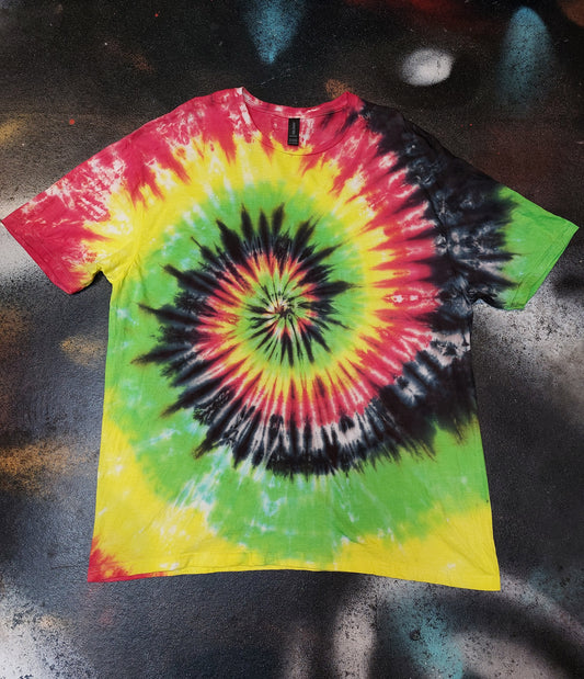 Tie Dye rasta spiral festival hippy handmade T shirt UNISEX S-5XL