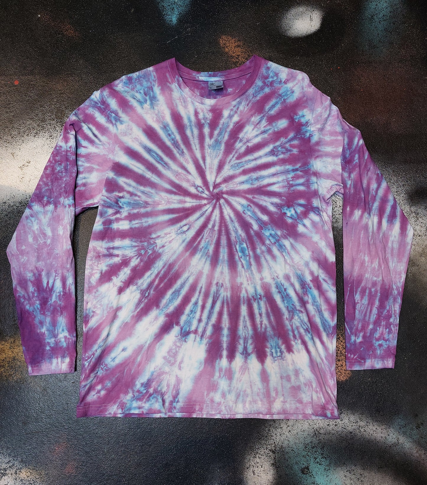 Tie Dye Purple Lilac Spiral swirl long sleeve T shirt UNISEX S-4XL