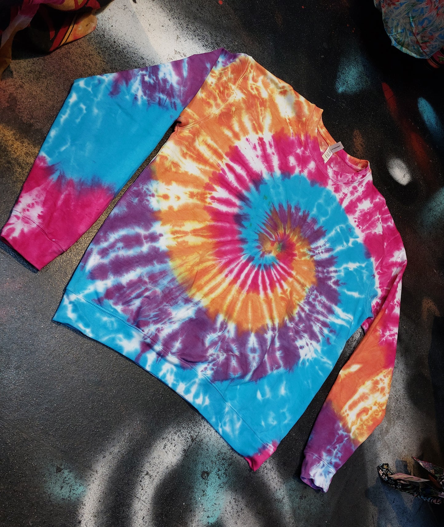 Tie Dye purple rainbow spiral sweatshirt hoodie UNISEX XS-5XL