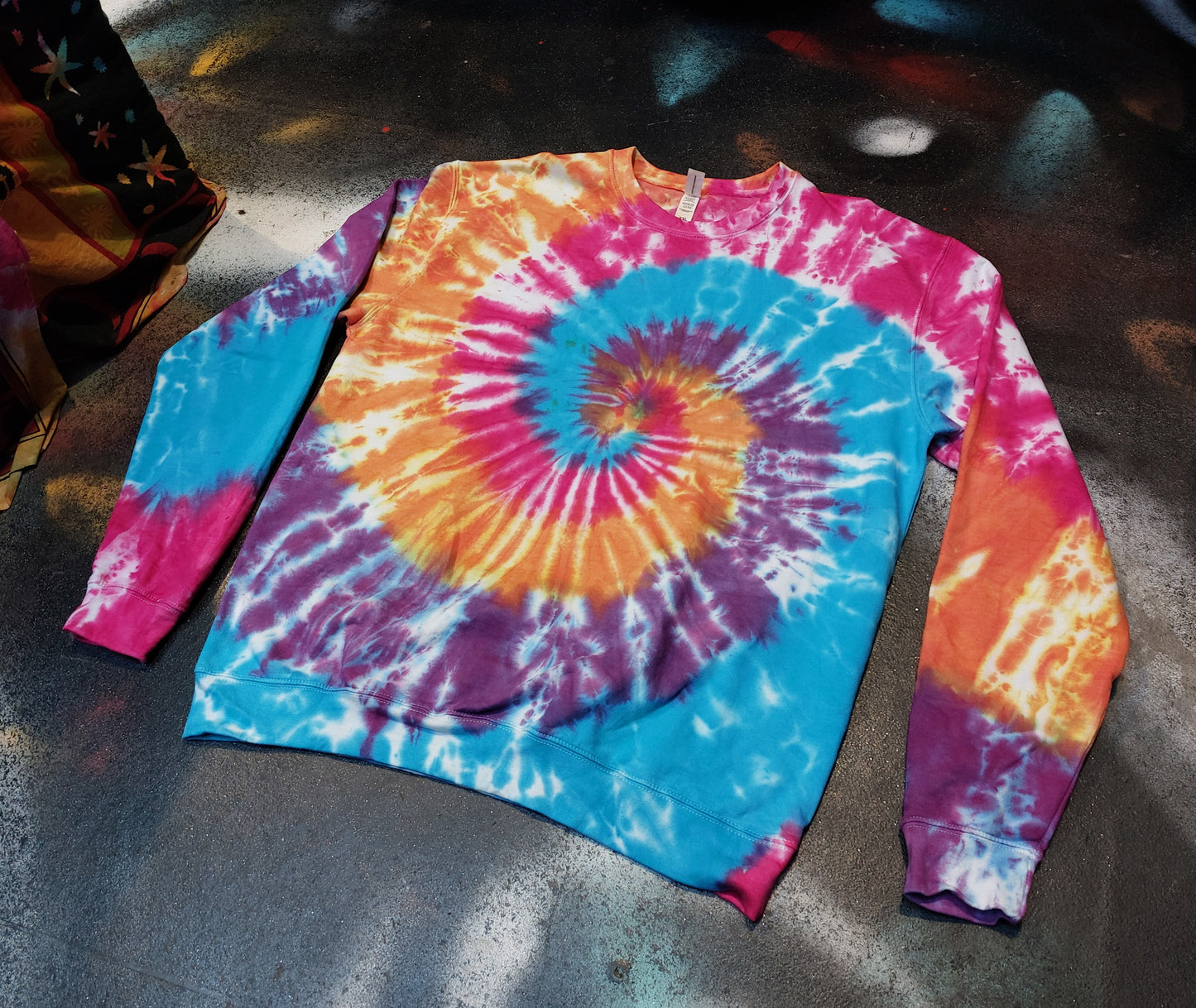 Tie Dye purple rainbow spiral sweatshirt hoodie UNISEX XS-5XL