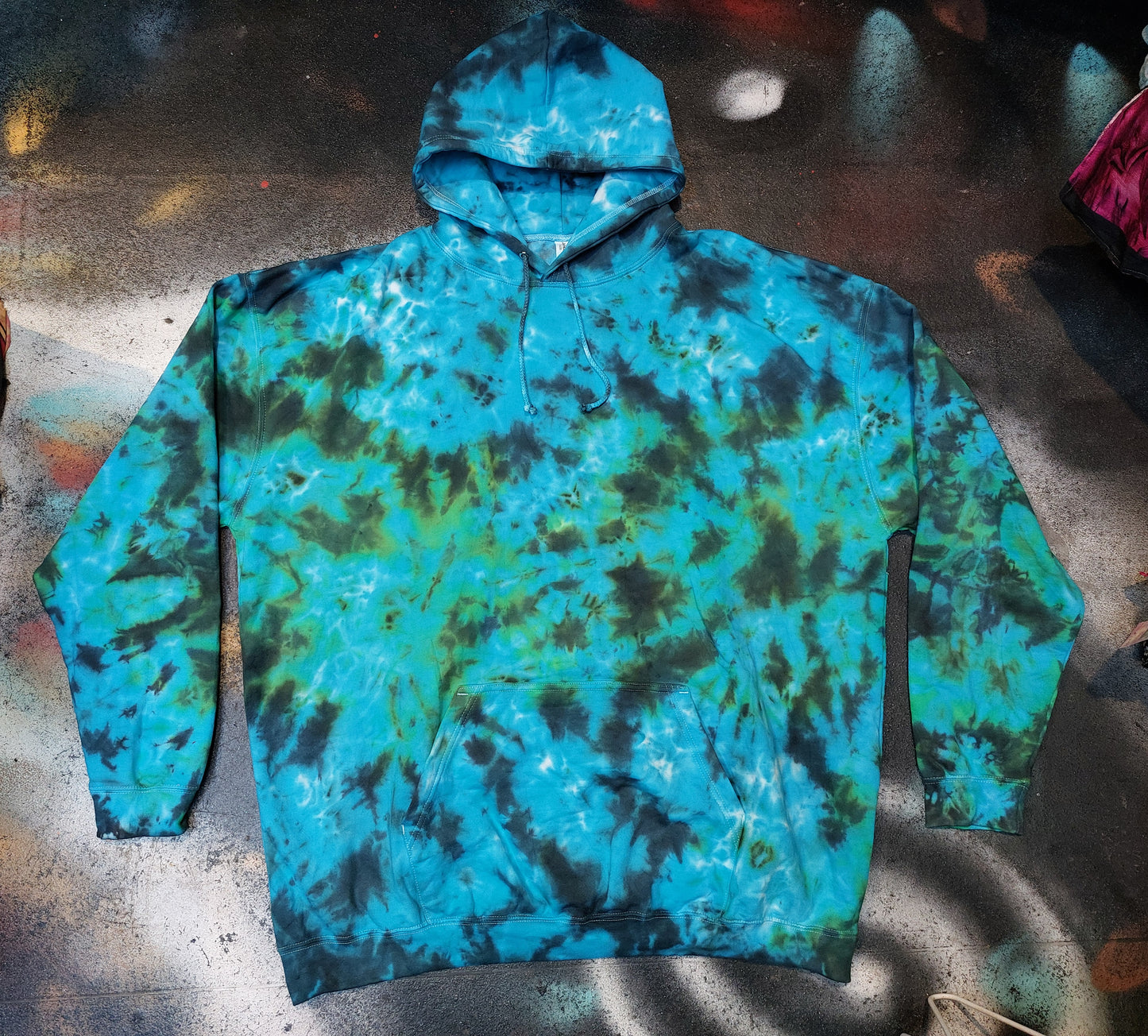 Tie Dye hoodie Blue ocean green UNISEX XS-5XL