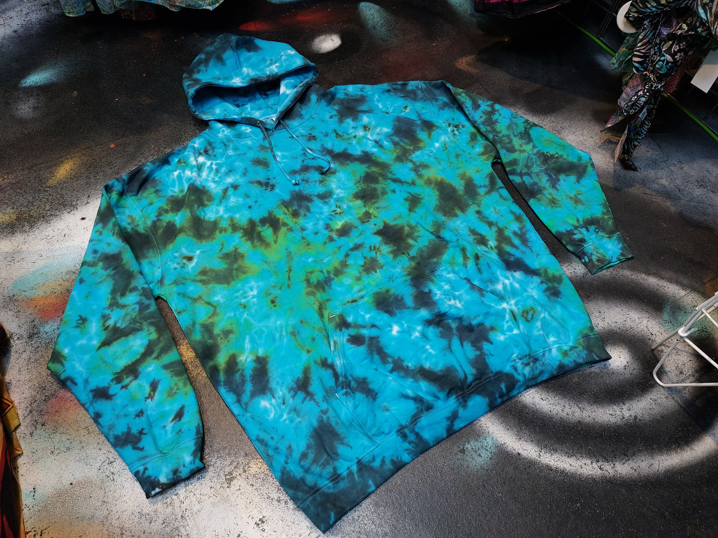 Tie Dye hoodie Blue ocean green UNISEX XS-5XL
