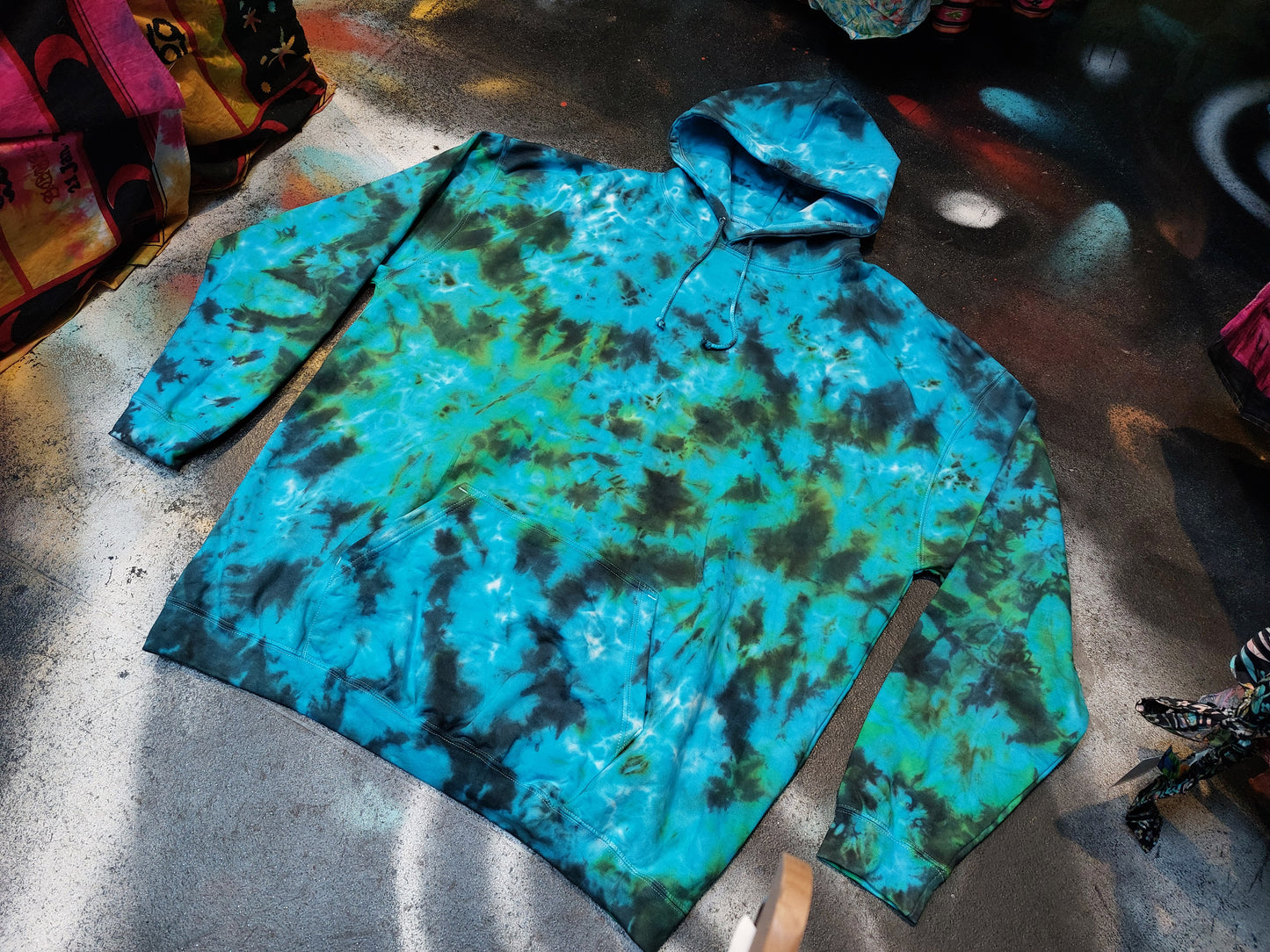 Tie Dye hoodie Blue ocean green UNISEX XS-5XL
