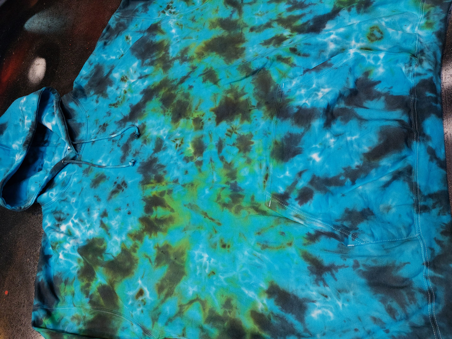 Tie Dye hoodie Blue ocean green UNISEX XS-5XL