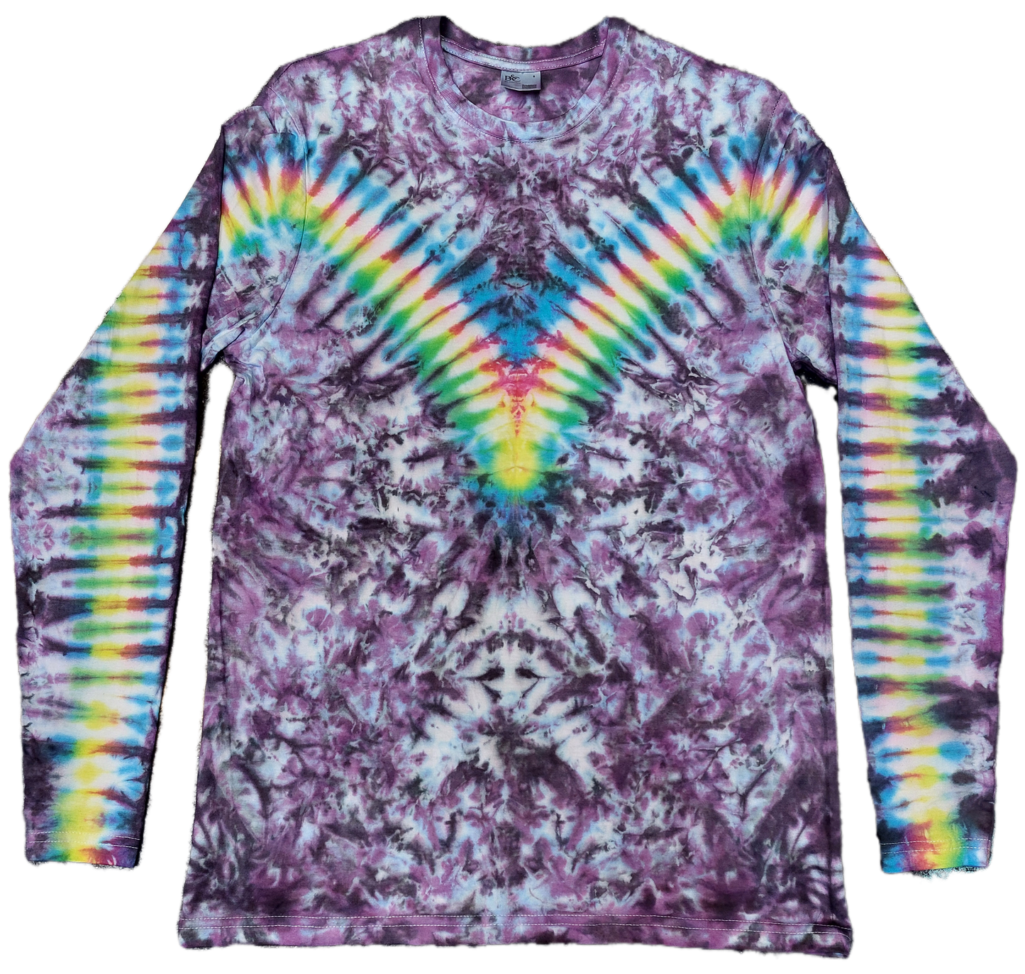Tie Dye Purple Rainbow V long sleeve T shirt UNISEX S-4XL