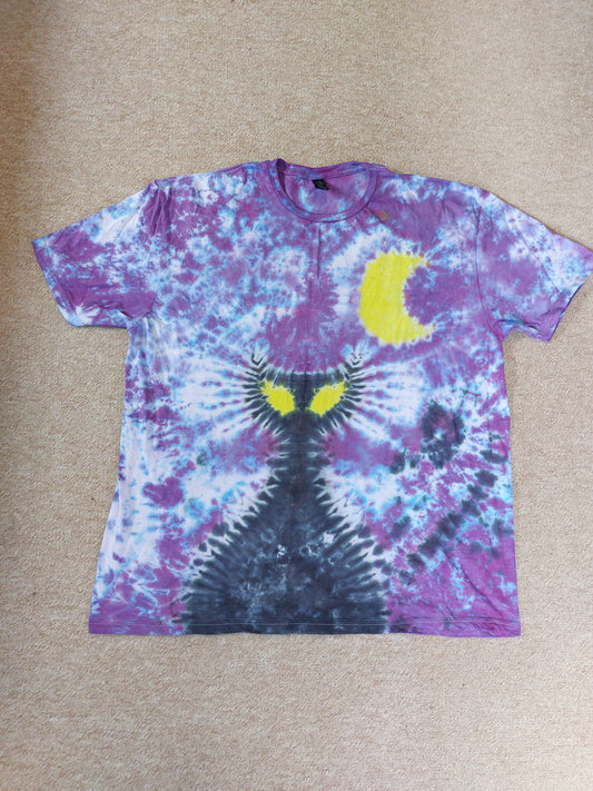 Tie Dye Black Cat witch moon goth Halloween Horror T shirt unisex S-5XL custom made