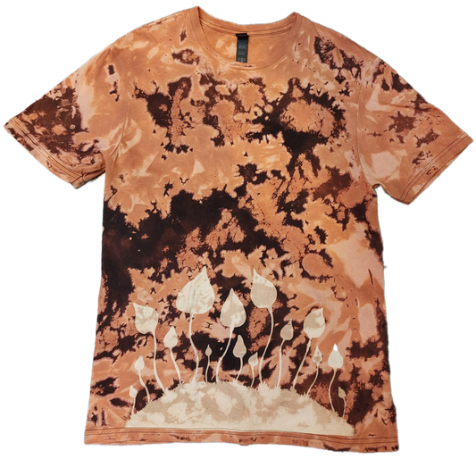 Tie Dye magic mushroom T shirt acid dye reverse print UNISEX S-5XL