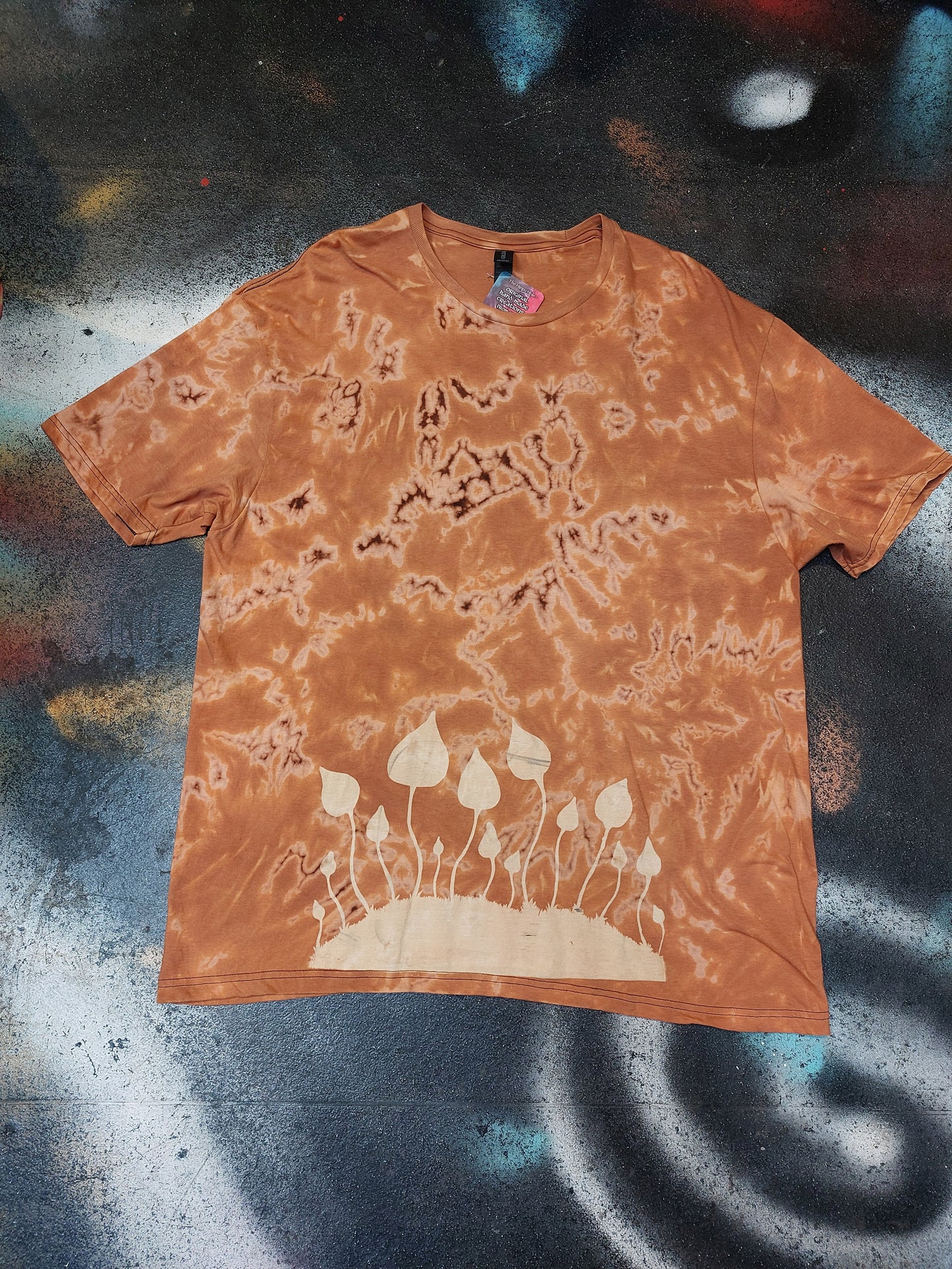 Tie Dye magic mushroom T shirt acid dye reverse print UNISEX S-5XL