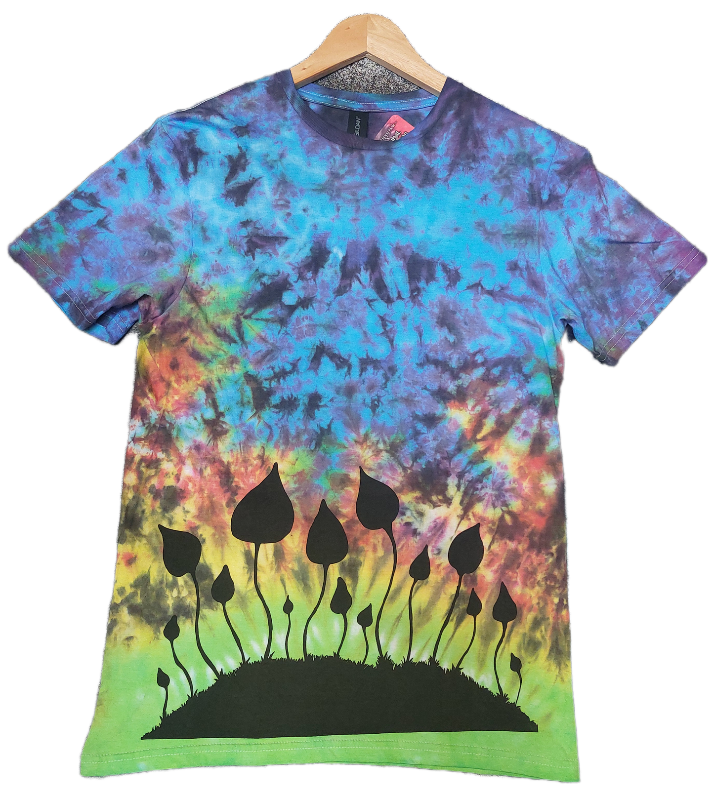 Tie Dye magic mushroom T shirt handprinted print UNISEX S-5XL