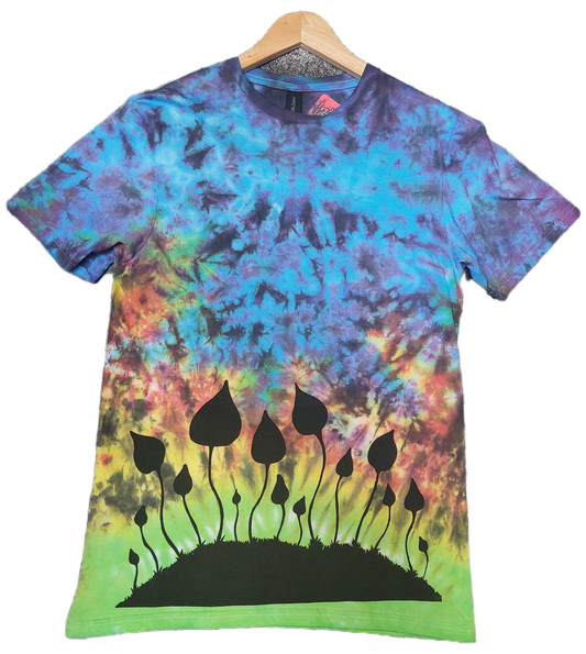 Tie Dye magic mushroom T shirt handprinted print UNISEX S-5XL