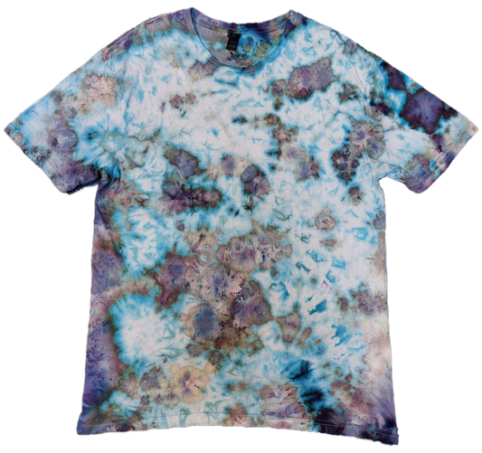 Ice dyed tie dye Snow Maiden Purple Blue colour T shirt sizes S to 5XL