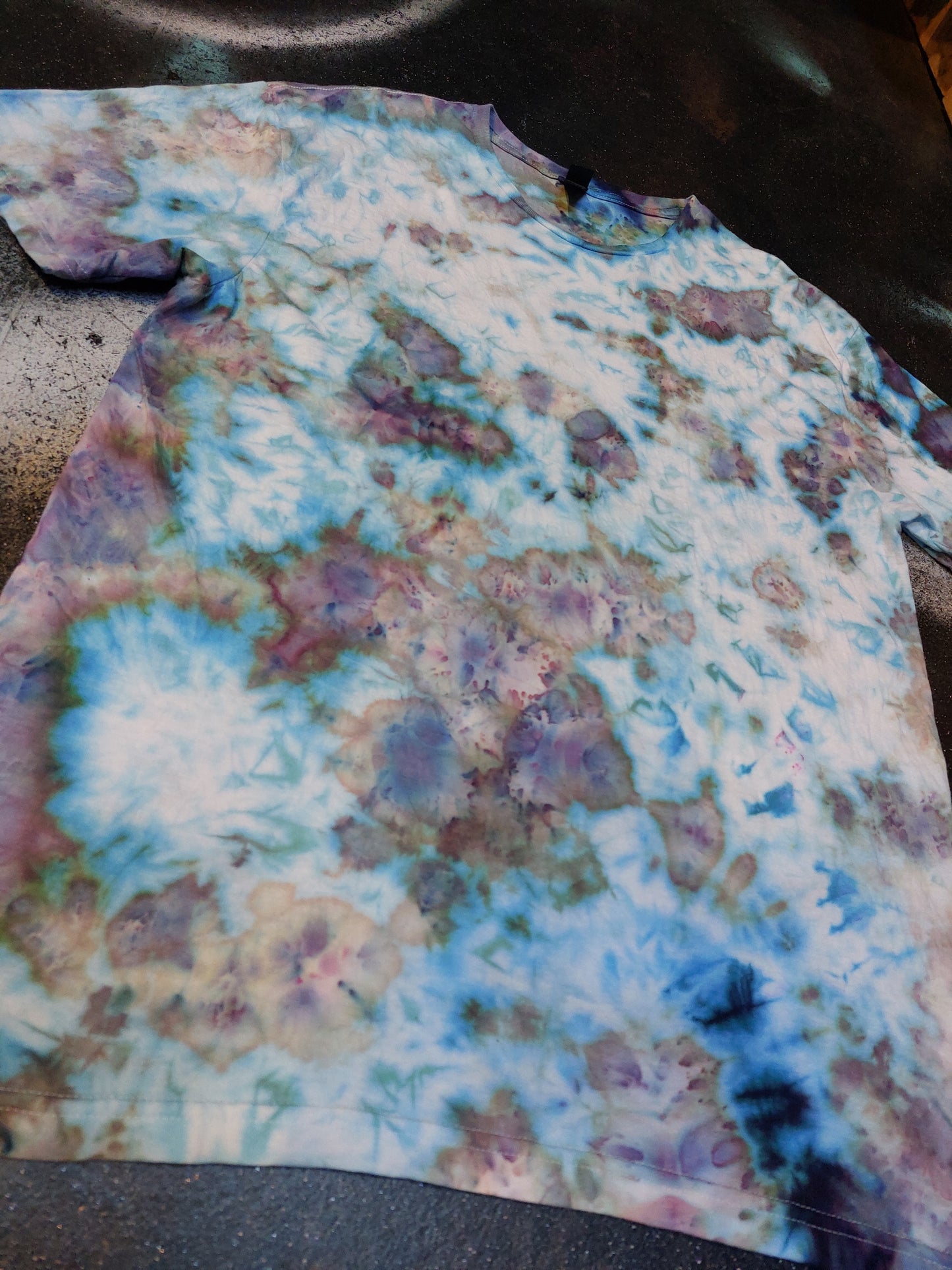 Ice dyed tie dye Snow Maiden Purple Blue colour T shirt sizes S to 5XL