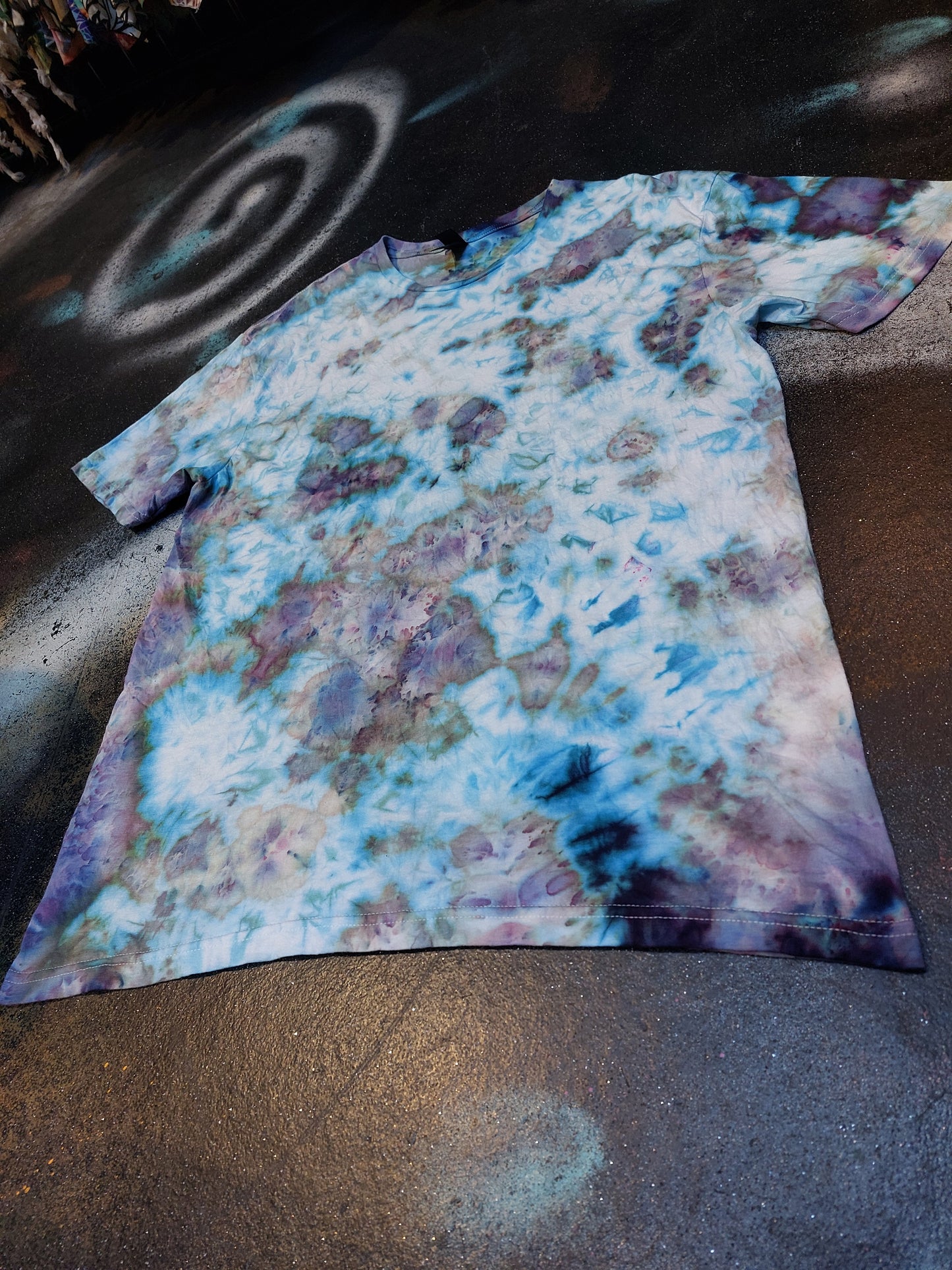 Ice dyed tie dye Snow Maiden Purple Blue colour T shirt sizes S to 5XL