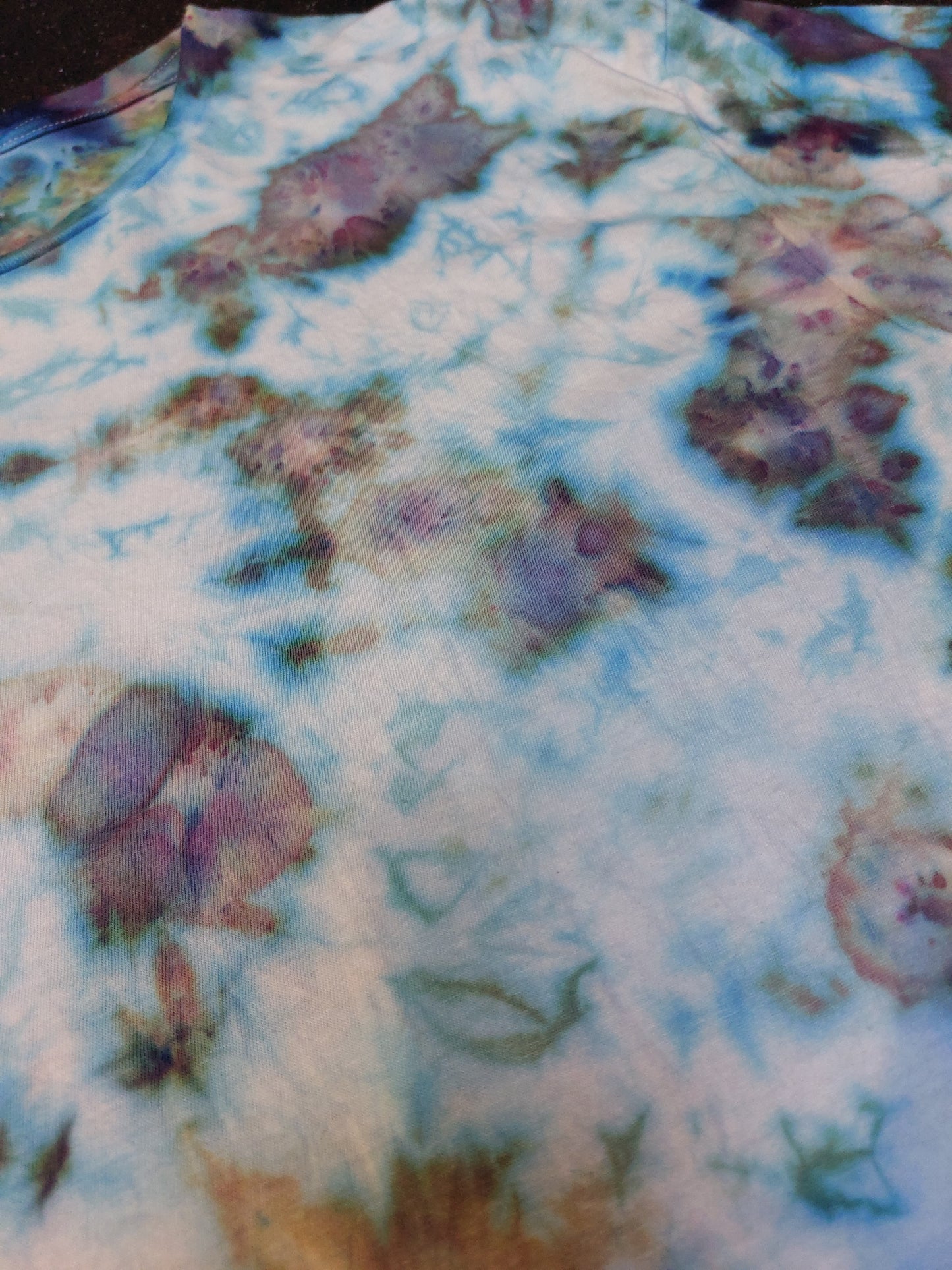 Ice dyed tie dye Snow Maiden Purple Blue colour T shirt sizes S to 5XL