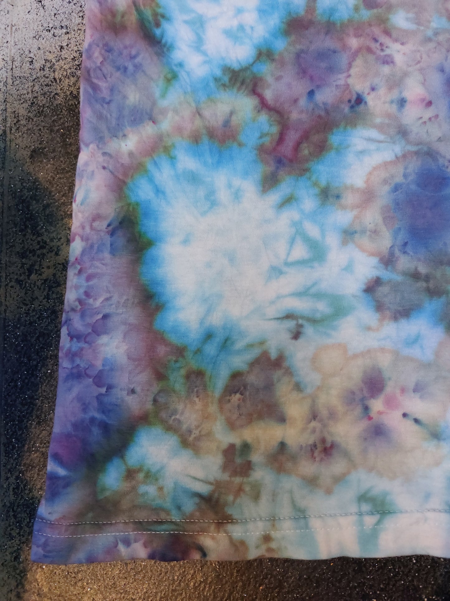 Ice dyed tie dye Snow Maiden Purple Blue colour T shirt sizes S to 5XL