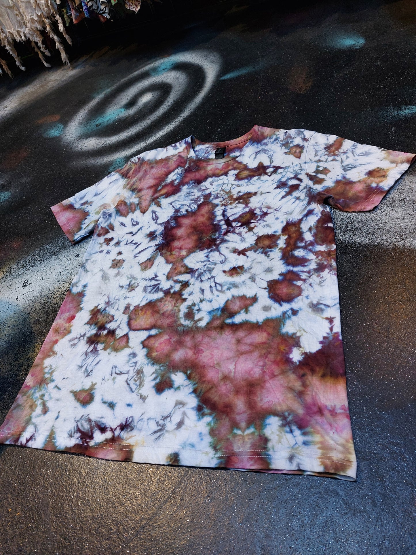 Ice dyed tie dye Warrior Princess Maroon Purple Blue colour T shirt sizes S to 5XL