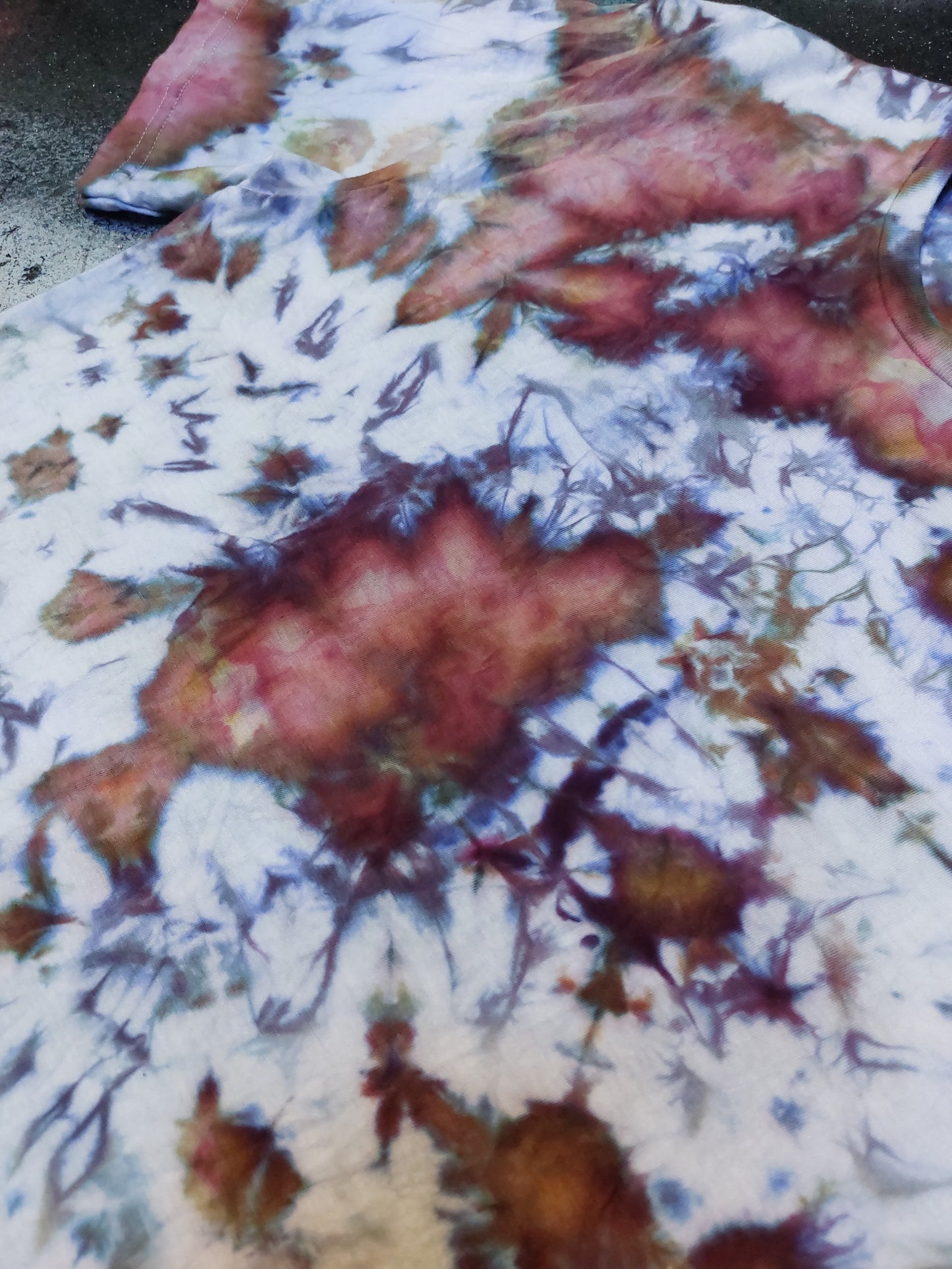 Ice dyed tie dye Warrior Princess Maroon Purple Blue colour T shirt sizes S to 5XL