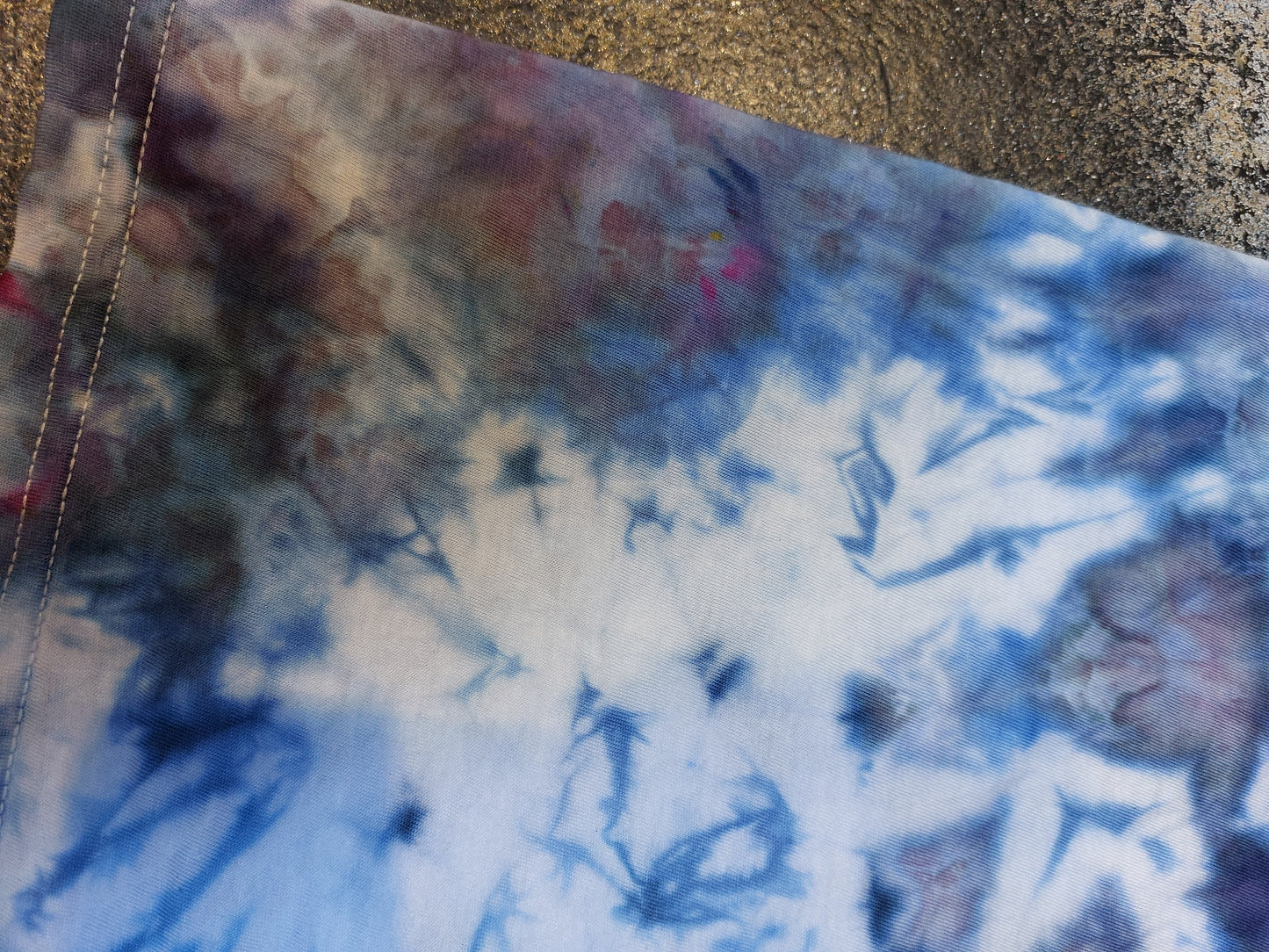 Ice dyed tie dye Alchemist Blue purple brown colour T shirt sizes S to 5XL