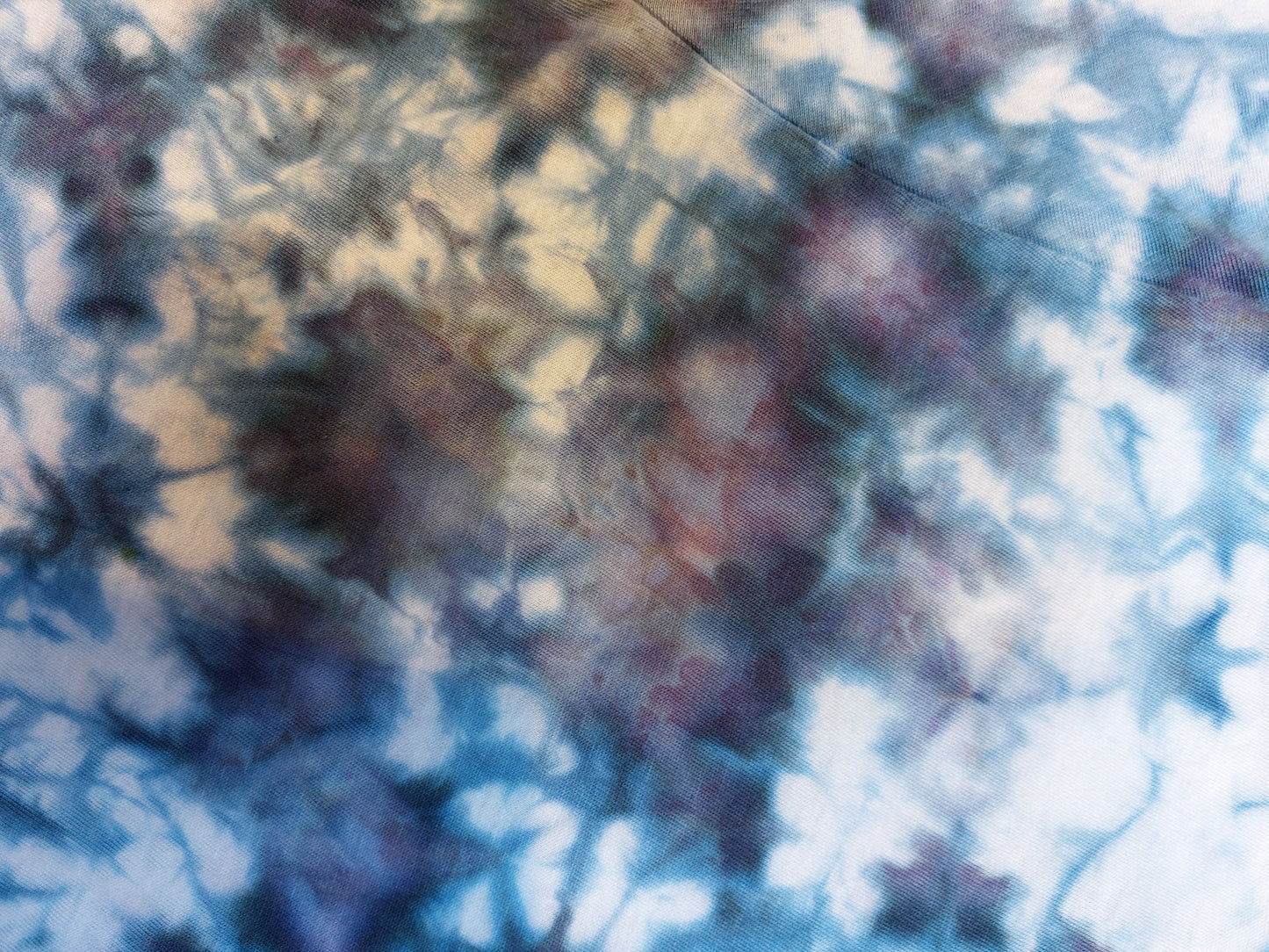 Ice dyed tie dye Alchemist Blue purple brown colour T shirt sizes S to 5XL