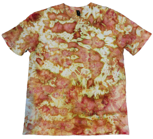 Ice dyed tie dye Phoenix Flame Orange fire colour T shirt sizes S to 5XL
