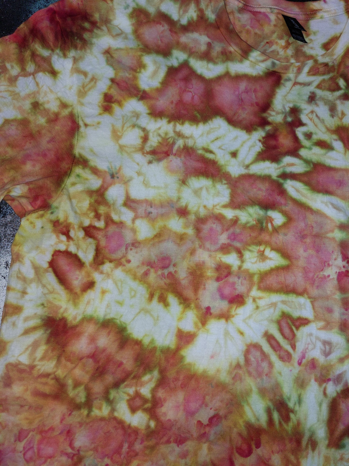 Ice dyed tie dye Phoenix Flame Orange fire colour T shirt sizes S to 5XL