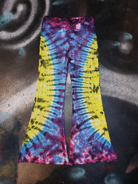 Tie Dye Psychedelic Handmade Hippy Flares Leggings Yoga pants custom design