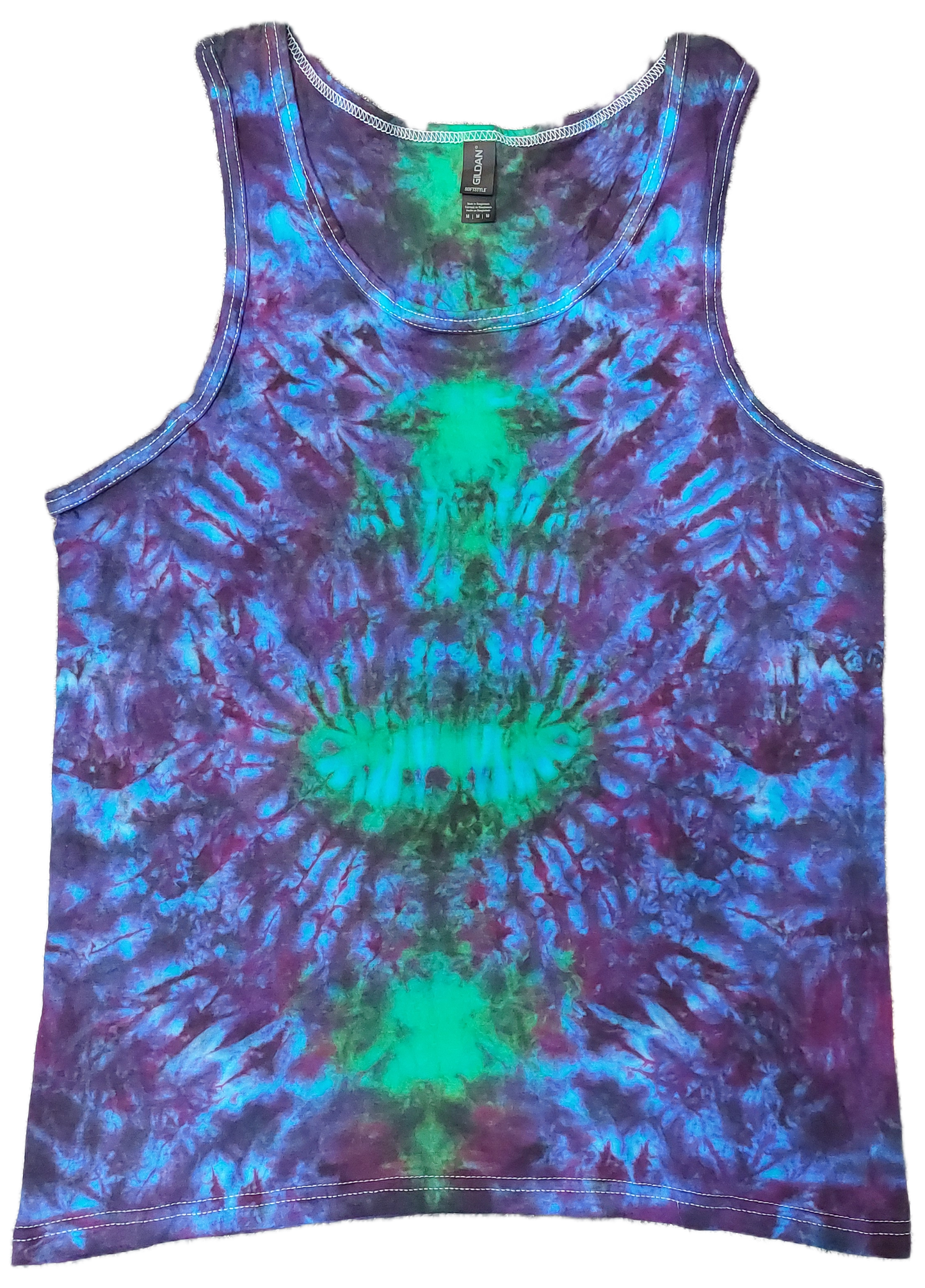 Purple green blue festival tie dye t shirt tank vest top men's summer Totem size S-2XL