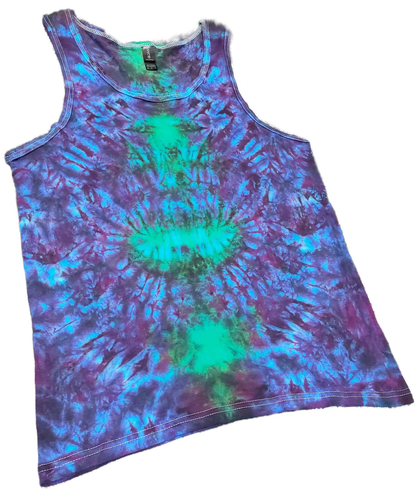 Purple green blue festival tie dye t shirt tank vest top men's summer Totem size S-2XL