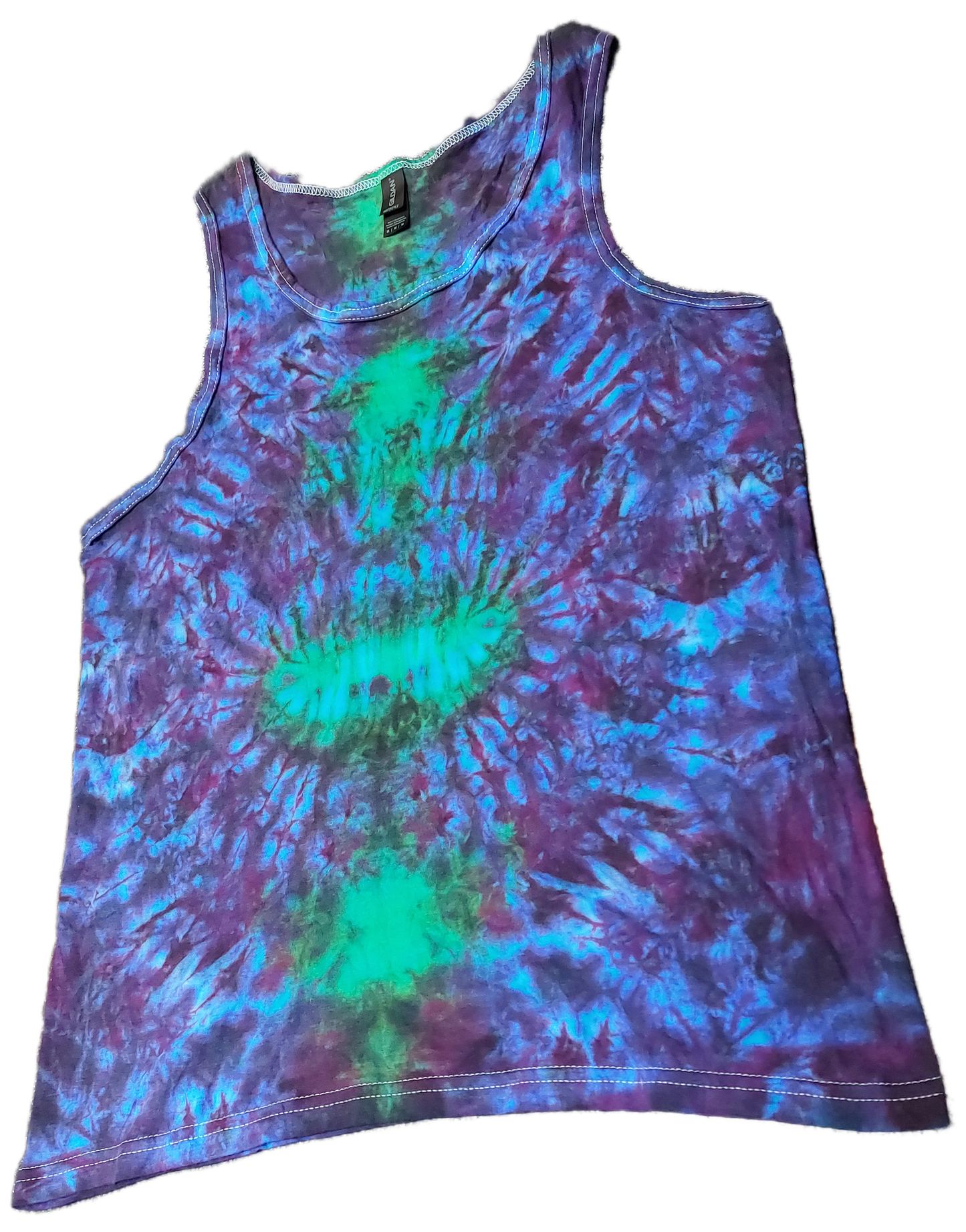 Purple green blue festival tie dye t shirt tank vest top men's summer Totem size S-2XL