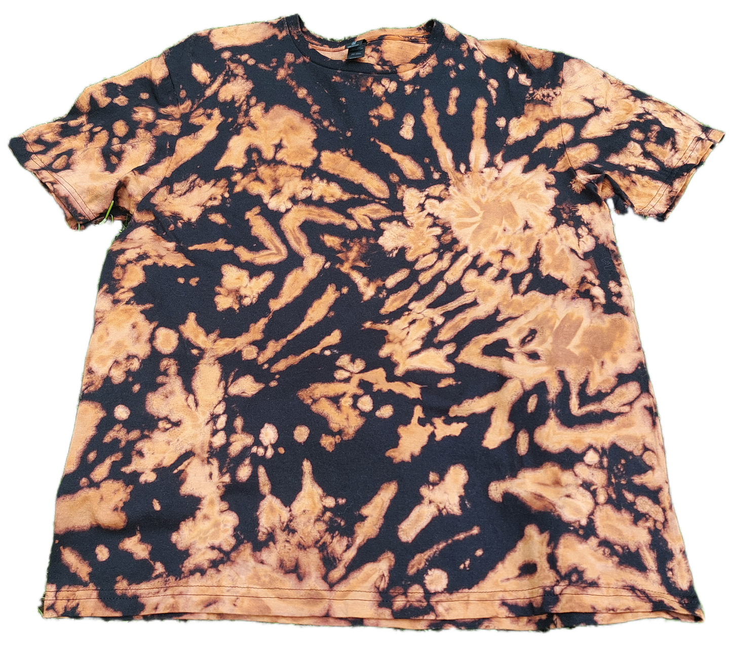 Tie Dye acid wash black brown spiral scrunch T shirt UNISEX S-5XL