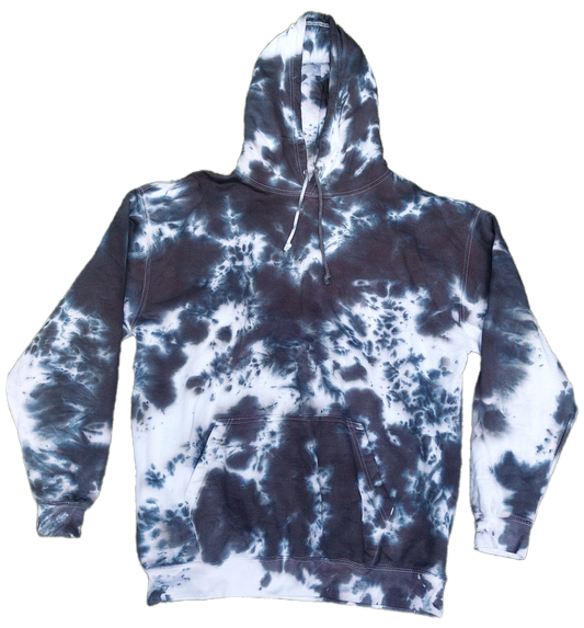 Tie Dye black & white monochrome hoodie UNISEX XS-5XL
