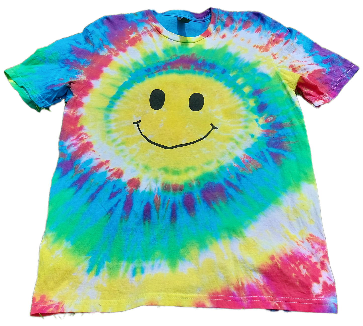 Tie Dye SMILE face rave T shirt UNISEX S-5XL
