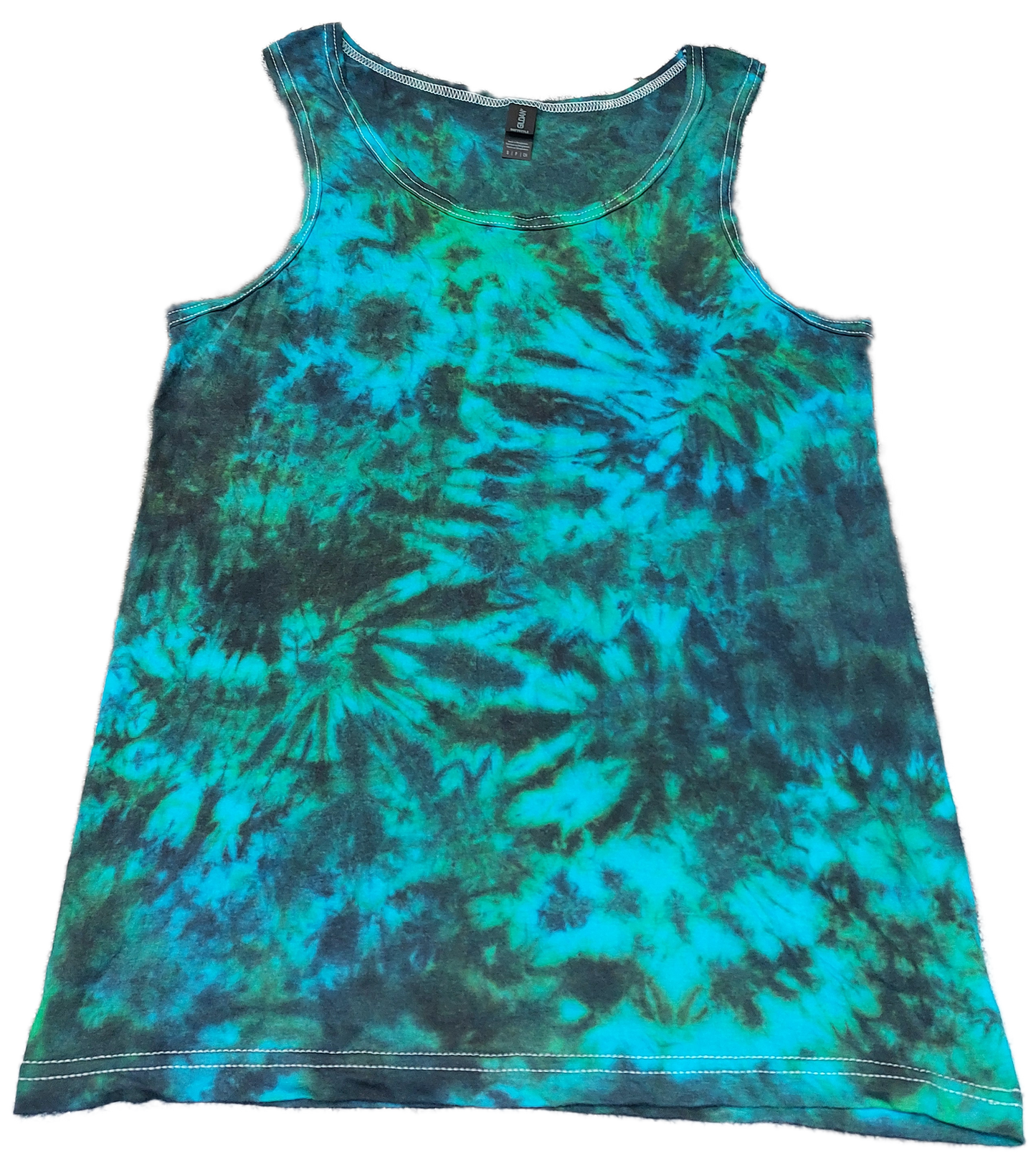 Green Blue Black festival tie dye t shirt tank vest top men's summer size S-2XL
