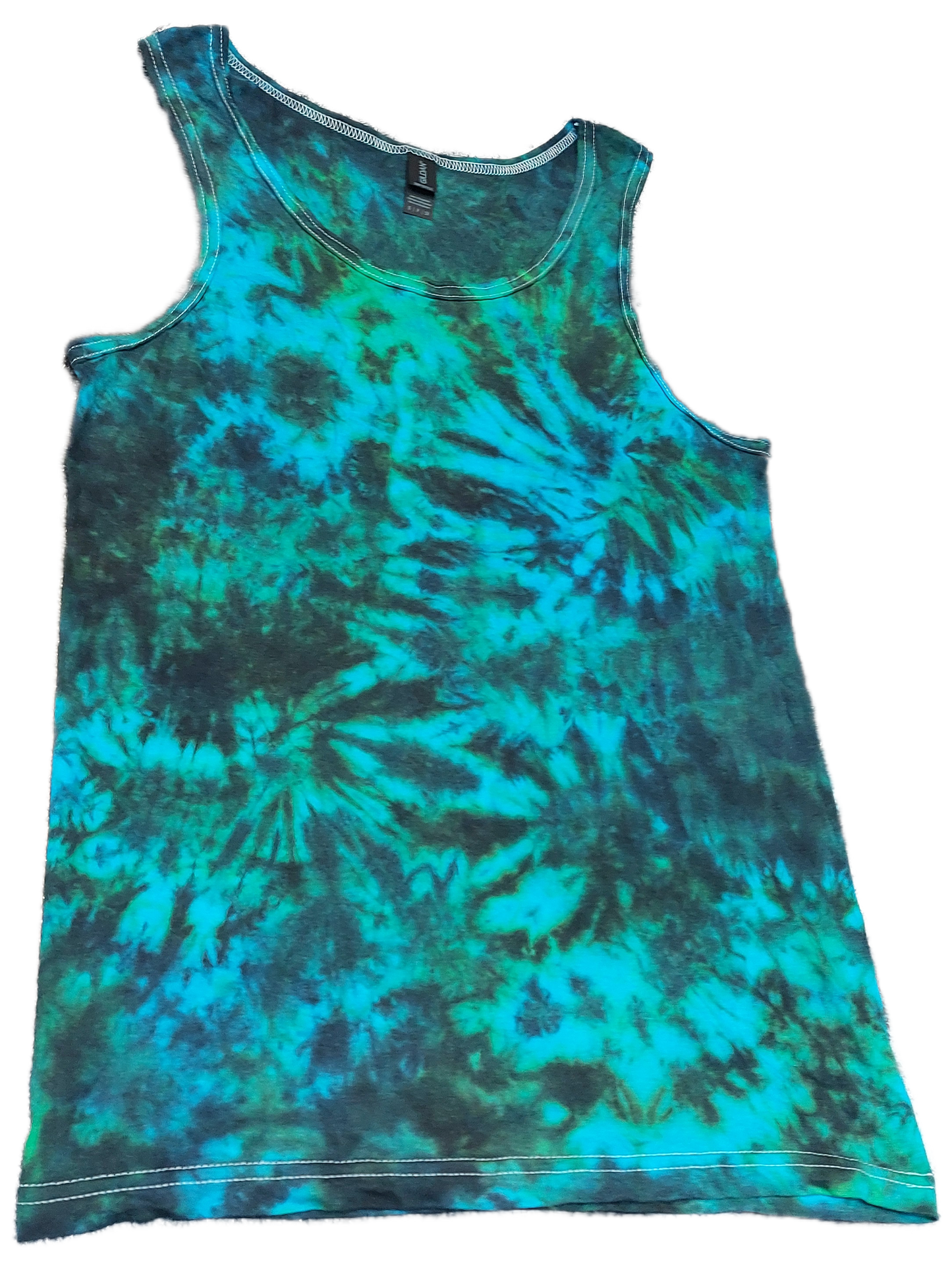 Green Blue Black festival tie dye t shirt tank vest top men's summer size S-2XL