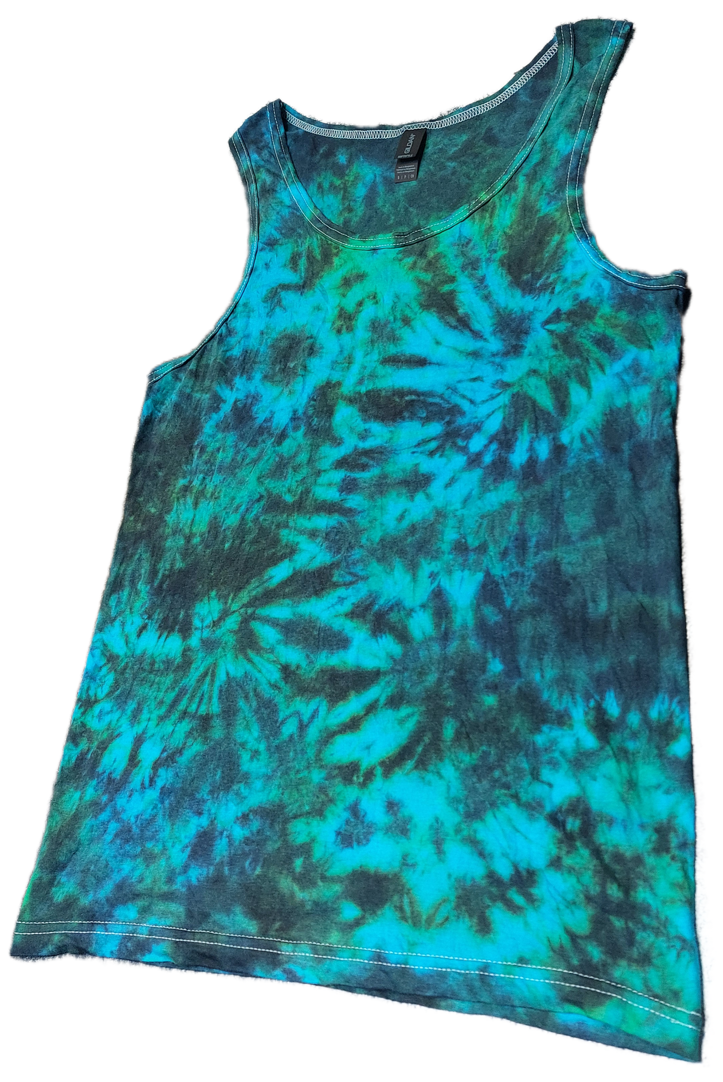 Green Blue Black festival tie dye t shirt tank vest top men's summer size S-2XL