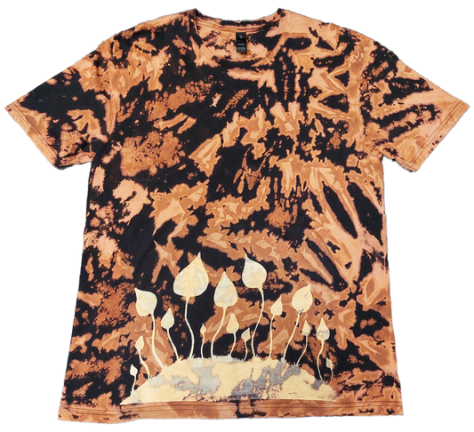 Tie Dye magic mushroom T shirt acid dye reverse print UNISEX S-5XL