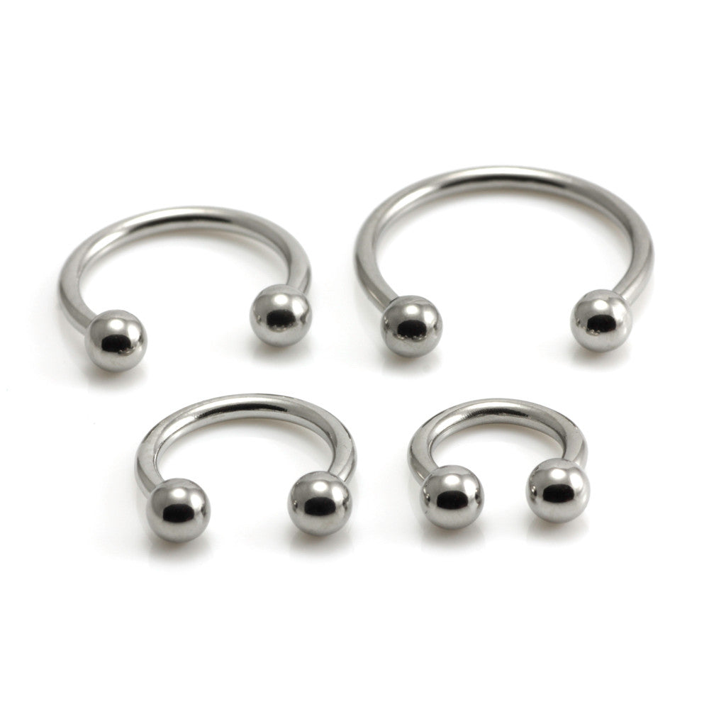 Circular Barbell Horseshoe Steel piercing ring 1.2mm various sizes