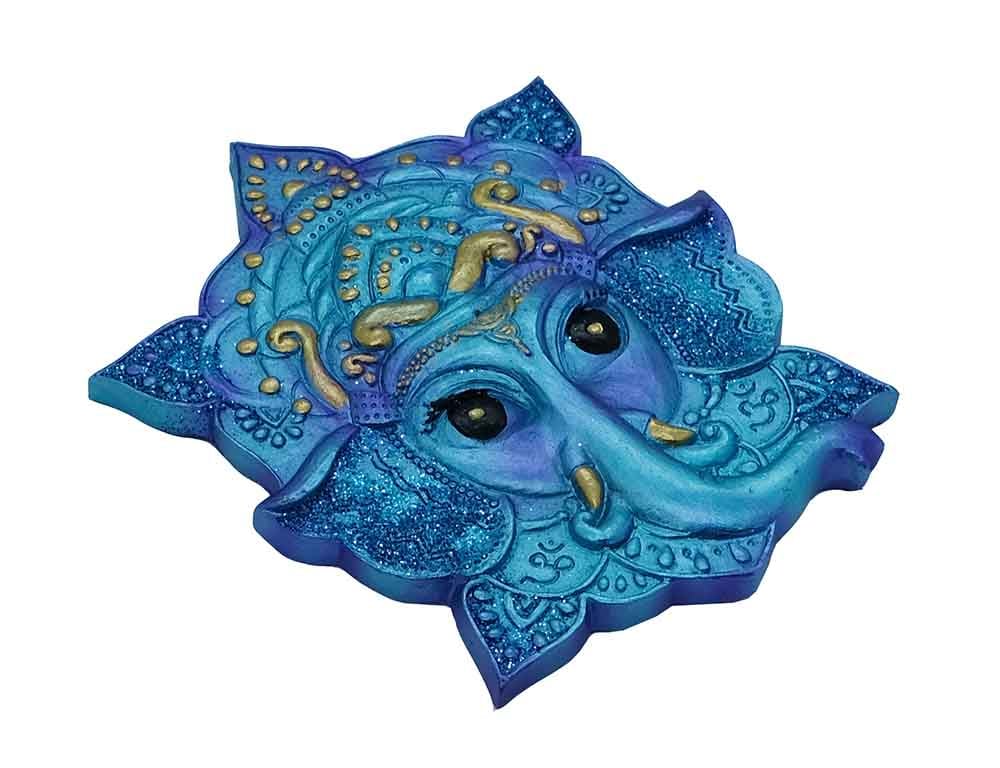 Ganesh Metallic Blue Incense Holder